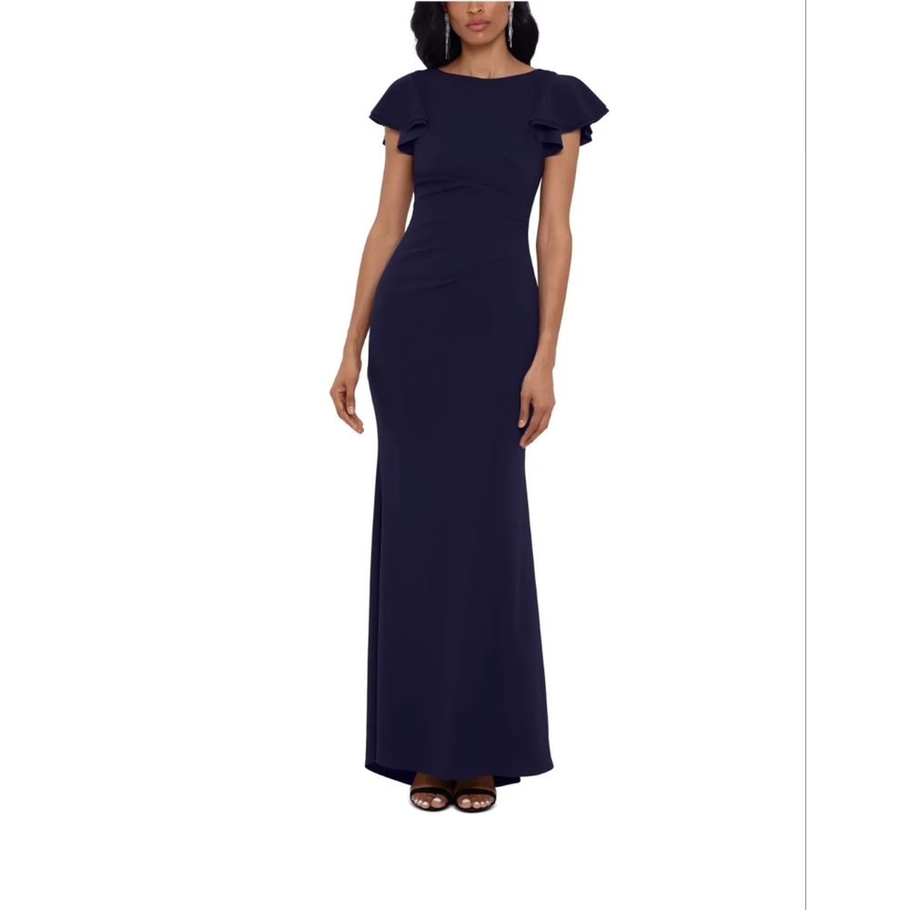 Elegant Navy Blue Evening Gown